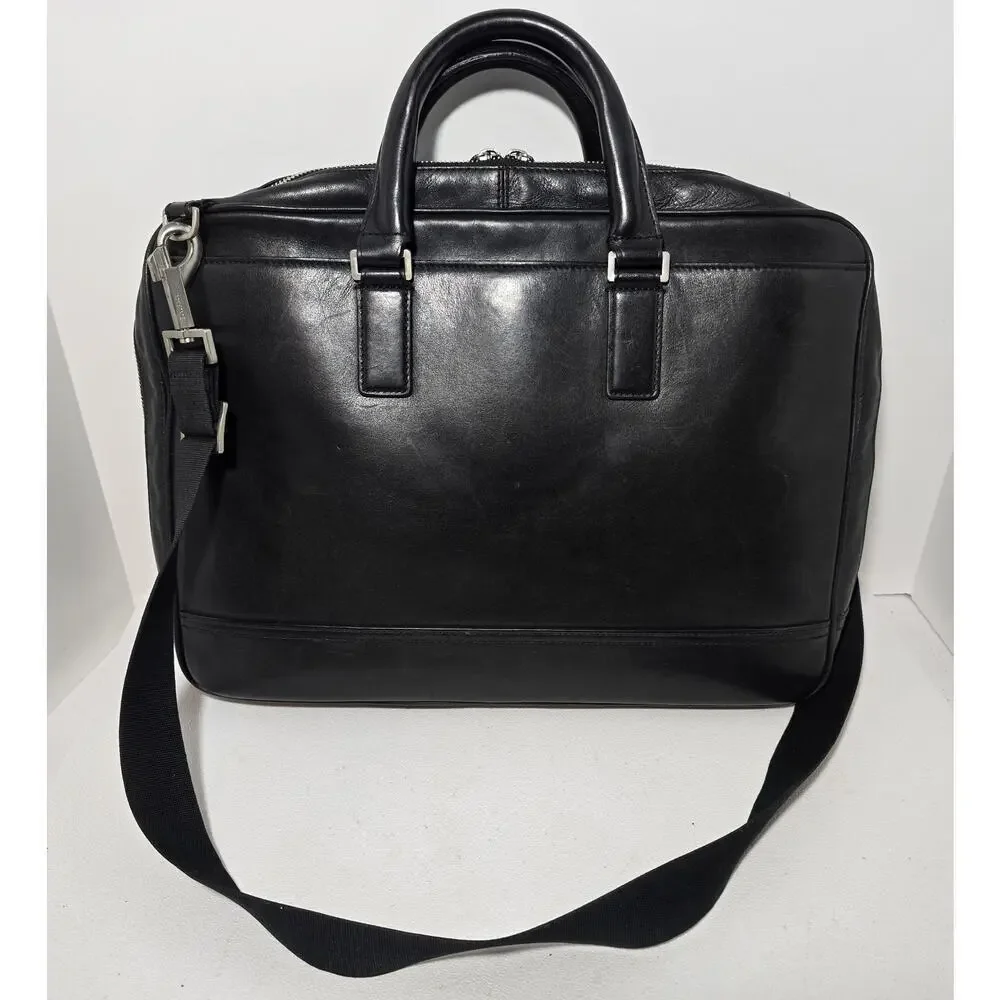 JACK SPADE FILE Laptop Bag Black Fulton Leather Briefcase MSRP $468 - Picture 2 of 16